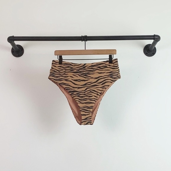 NEW Aerie Tiger Pique High Rise High Cut Swimsuit Bikini Bottoms - Picture 4 of 7